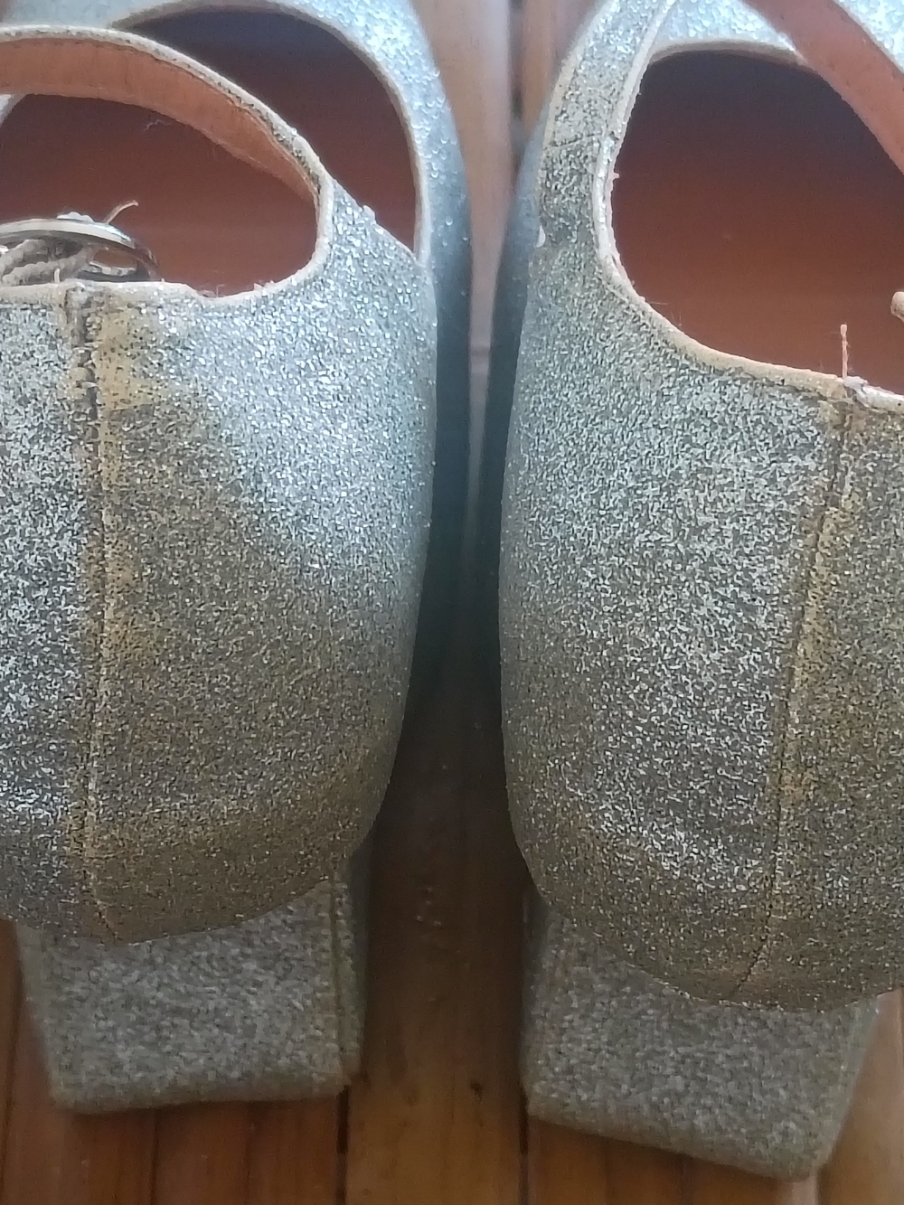 Vintage Urban OG Silver Glitter Mary Jane Wedge Heels (2010) - Picture 2 of 11